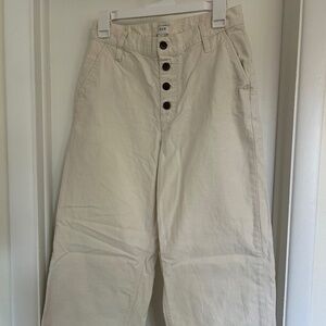 J.Crew Wide Leg Sailor Style Cropped Cream Pants